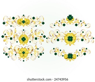 Vector  A set of vignettes with a bow to the day of Saint Patrick