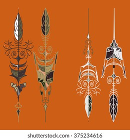 Vector set of vintage arrows, hand drawn in graphic style. Vector design set.
Set of hipster arrows, hand drawn doodles.