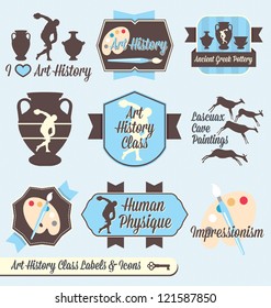 Vector Set: Vintage Art History Class Labels and Icons