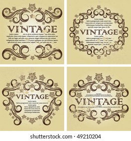 Vector set of vintage background