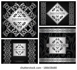 Vector set. Vintage background with a frame.   Luxury design            