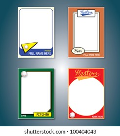 Vector Set: Vintage Baseball Cards Picture Frames