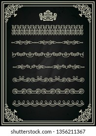 Vector set of vintage borders. Classic detailed collection