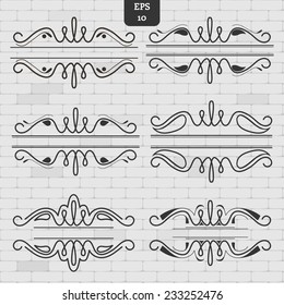 vector set of vintage borders for design