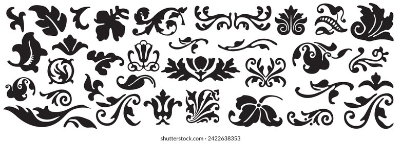 Vector set: vintage calligraphic design elements and page decoration for retro design with old ornaments.