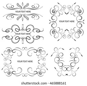 Vector set of vintage calligraphic design elements