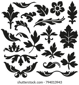 Vector set: vintage calligraphic design elements and page decoration for retro design with old ornaments.
