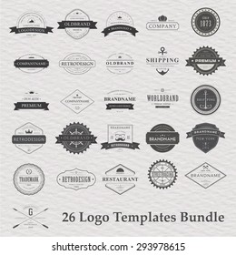 Vector set of vintage camping logo.