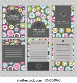 Vector Set of of vintage cards templates. Wedding invitation