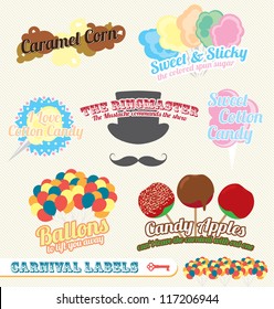 Vector Set: Vintage Carnival and Fair Labels and Icons