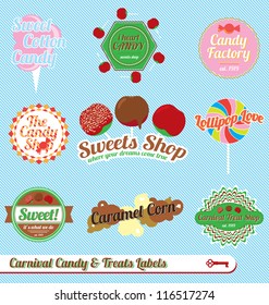 Vector Set: Vintage Carnival Treats and Candy Labels