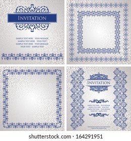 Vector set of vintage cars and frames. Seamless background with a vintage decoration            