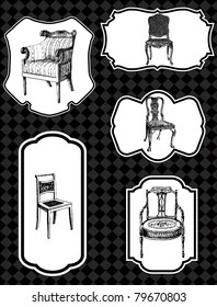 vector set of vintage chairs( picture was taken from Styles of Ornament - A Speltz (1923))