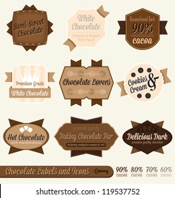 Vector Set: Vintage Chocolate Labels and Icons