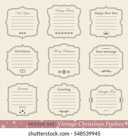 Vector set of vintage christmas frames