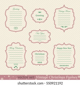 Vector set of vintage christmas frames