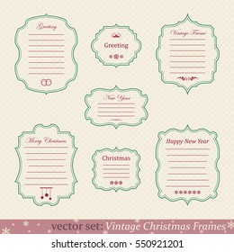 Vector set of vintage christmas frames