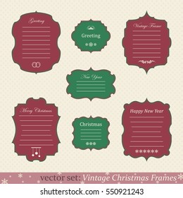 Vector set of vintage christmas frames
