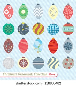 Vector Set: Vintage Christmas Ornaments In Soft Colors