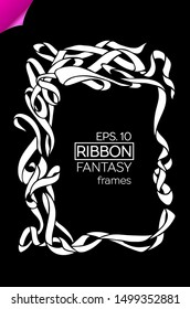 Vector Set of Vintage Classic Engraved Frames and Dividers Hand Drawn in Art Nouveau Style