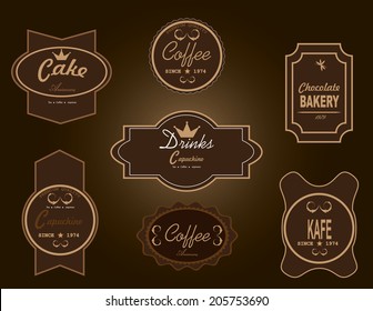 Vector - Set of vintage coffee labels 