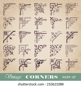 Vector set of vintage corners