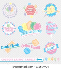 Vector Set: Vintage Cotton Candy Labels