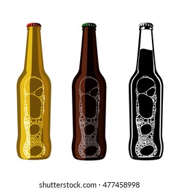 Vector set of vintage craft beer, alcohol, ale, brewery, bar, shop emblems and label. Branding Identity Corporate logo design template. Isolated on a white background.