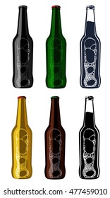 Vector set of vintage craft beer, alcohol, ale, brewery, bar, shop emblems and label. Branding Identity Corporate logo design template. Isolated on a white background.