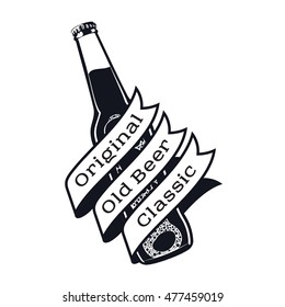 Vector set of vintage craft beer, alcohol, ale, brewery, bar, shop emblems and label. Branding Identity Corporate logo design template. Isolated on a white background.