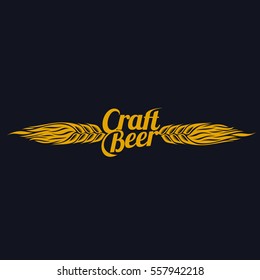 Vector set of vintage craft beer, alcohol, ale, brewery, bar, shop emblems and label. Branding identity corporate logo design template. Isolated on a black background