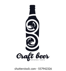 Vector set of vintage craft beer, alcohol, ale, brewery, bar, shop emblems and label. Branding identity corporate logo design template. Isolated on a white background