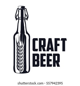 Vector set of vintage craft beer, alcohol, ale, brewery, bar, shop emblems and label. Branding identity corporate logo design template. Isolated on a white background