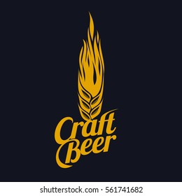 Vector set of vintage craft beer, alcohol, ale, brewery, bar, shop emblems and label. Branding identity corporate logo design template. Isolated on a black background