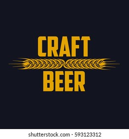 Vector set of vintage craft beer, alcohol, ale, brewery, bar, shop emblems and label. Branding identity corporate logo design template. Isolated on a black background