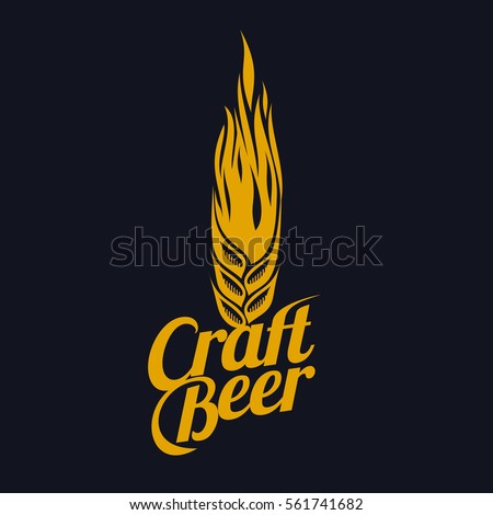 Vector set of vintage craft beer, alcohol, ale, brewery, bar, shop emblems and label. Branding identity corporate logo design template. Isolated on a black background