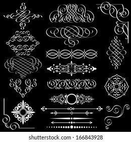 Vector set of vintage design elements 