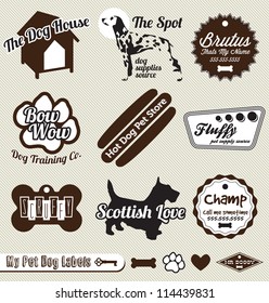 Vector Set: Vintage Dog and Pet Store Labels