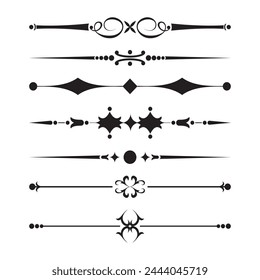 Conjunto de vectores de elementos vintage. Elementos decorativos vintage con remolino para diseño web.