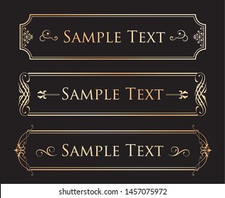 Vector set of vintage elements for design. Ornamental frames, borders, dividers, banners, arrows, monogram, corners, square, template for logo. Pear and flower vignette. Premium gold style