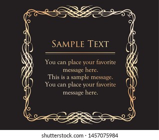 Vector set of vintage elements for design. Ornamental frames, borders, dividers, banners, arrows, monogram, corners, square, template for logo. Pear and flower vignette. Premium gold style