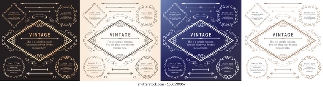 Vector set of vintage elements for design.