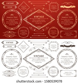 Vector set of vintage elements for design.