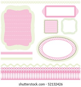 Vector Set of vintage elements for design. Collection "for Mom". Frames.