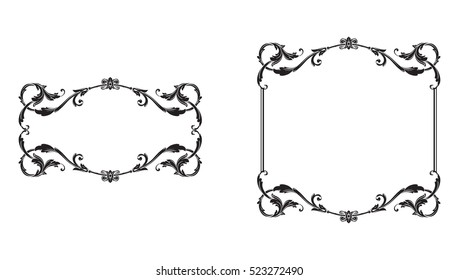 Vector set of vintage elements for design. Ornamental vector in baroque style.