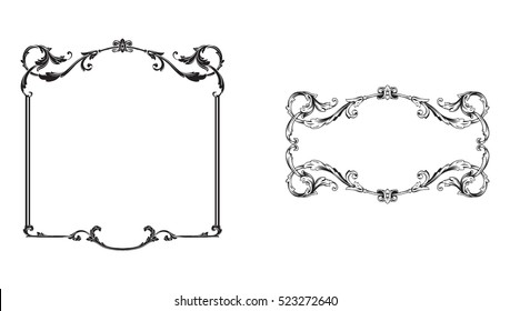 Vector set of vintage elements for design. Ornamental vector in baroque style.