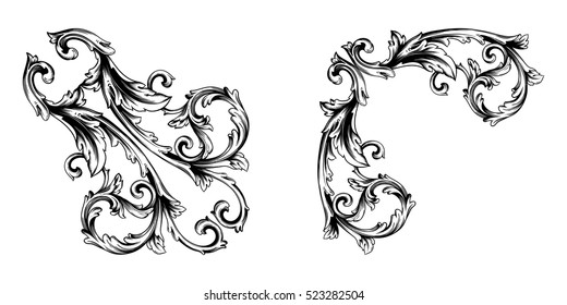 Vector set of vintage elements for design.