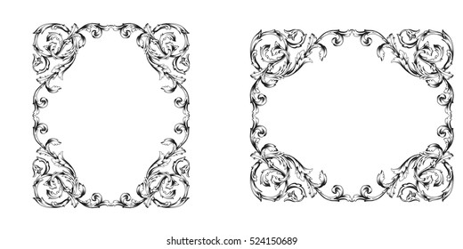 Vector set of vintage elements for design.