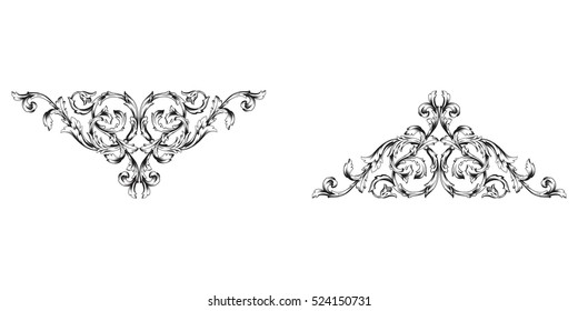 Vector set of vintage elements for design.