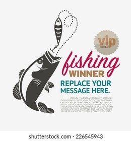Vector Set: Vintage Fishing Labels and Stamps.